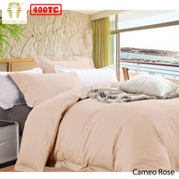 Ramesses Bamboo Cotton Quilt Cover Set Cameo Rose Queen