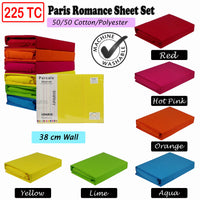 225TC Paris Romance Sheet Set Hot Pink DOUBLE