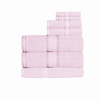 Kingtex 550gsm Cotton 7 Pce Bath Sheet Set Baby Pink