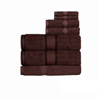 Kingtex 550gsm Cotton 7 Pce Bath Sheet Set Chocolate