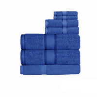 Kingtex 550gsm Cotton 7 Pce Bath Sheet Set Royal Blue