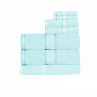 Kingtex 550gsm Cotton 7 Pce Bath Sheet Set Soft Aqua