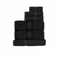 Kingtex 550gsm Cotton 7 Pce Towel Set Black
