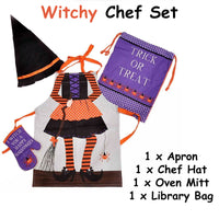 Cubby House Kids Set of 4 Witchy Children Kids Halloween Kitchen Chef Set