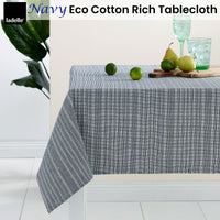 Ladelle Navy Eco Cotton Rich Tablecloth 150 x 225 cm