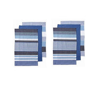 Ladelle Connor Set of 6 Cotton Kitchen Towels Blue