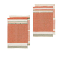 Ladelle Intrinsic Set of 4 Cotton Kitchen Towels Bold Rust