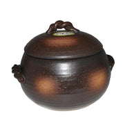 Japanese Yorozufuru-sho Brown Donabe Chestnut 5# Rice Clay Pot  - Made in Japan - 2.4L