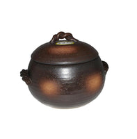 Japanese Yorozufuru-sho Brown Donabe Chestnut 3# Rice Clay Pot  - Made in Japan - 1.7L