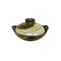 Donabe Japanese Kyoan 24.5cm Clay Pot Ceramic Hot Pot Casserole #8 2-3people 1.5L