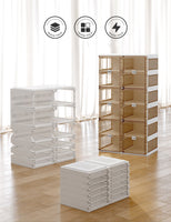 Kylin Cubes Storage Folding Shoe Box With 2 Column & 16 Grids & 8 Clear Door