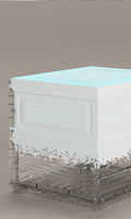 Kylin Cubes Storage Folding Shoe Cabinet With 2 Column & 7 Grids & 4 Brown Door
