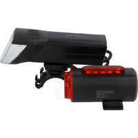 Fischer LED Bike Light Set 30Lux USB with rear floor light