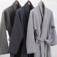 Luxury Bathrobe - Elegant Classic style Checks Range Color Charcoal Black Size XL