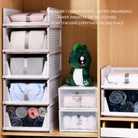 2Pcs Stackable Wardrobe Storage DIY Closet Organizer Clothes Shelf Rack(2*Big)