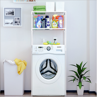 2 Tiers Storage Rack Over Toilet/Bathroom/Laundry/Washing Machine Towel Shelf