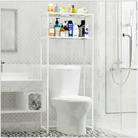 2 Tiers Storage Rack Over Toilet/Bathroom/Laundry/Washing Machine Towel Shelf