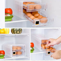 2 Tiers Double Layer 24 Grids Egg Storage Box Tray Kitchen Refrigerator Containe