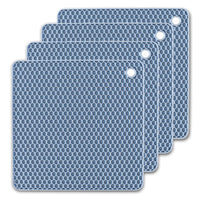 4 Pack Multi Purpose Silicone Insulation Mat Heat-Resistant Dishes Pads(Light Blue)