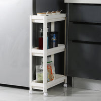 Narrow Gap Storage Rack Basket Shelf Cart Holder for kitchen and laundry Room(3 Layers)