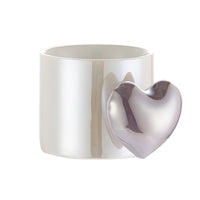 Lovely 3D Heart Love Ceramic Cup Mug Puffy Heart Handle with Gift Box (Purple)