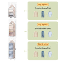 6-12 Large Grids Wardrobe Clothes Organizer Hanging Wardrobe Pants Storage Bag (9 Grids)