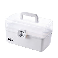 3 Layers Portable First Aid Kit Emergency Medical Storage Box Medicine Organizer(White)