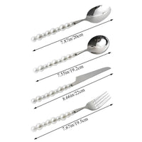 4 Piece Stainless Steel Pearl Handle Flatware Cutlery Set Come with Giftbox