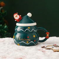 Christmas Cup Gift Box Ceramic Mug Set Mug Gift Set Christmas Coffee Cup(Tree)