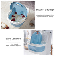 Foot Spa Water Pedicure Foldable Bucket Folding Massage Footbath Soaking Basin(Blue)