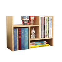 Resize-able Thick Wood Desktop Bookshelf Display Rack Unit(Light Walnut)