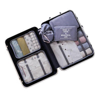 6 Pcs Waterproof Compression Packing Cubes Large Travel Luggage Organizer Storage (Pink)