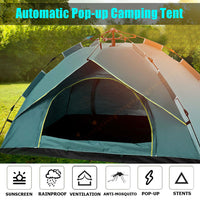 Waterproof Automatic Camping Tent 3-4 Person Come with Moisture Proof Pad(Blue)