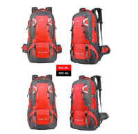 60L Waterproof Outdoor Hiking Backpack Camping Outdoor Trekking Bag(Red)