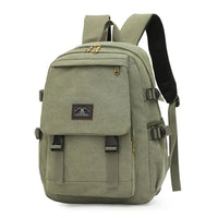 Unisex Leisure Canvas Backpack Durable Waterproof Outdoor Travel Rucksack(Navy Green)