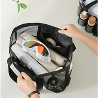 Large Capacity Mesh Multi-pocket Beach Bag Portable Travel Swimming Storage(Large)