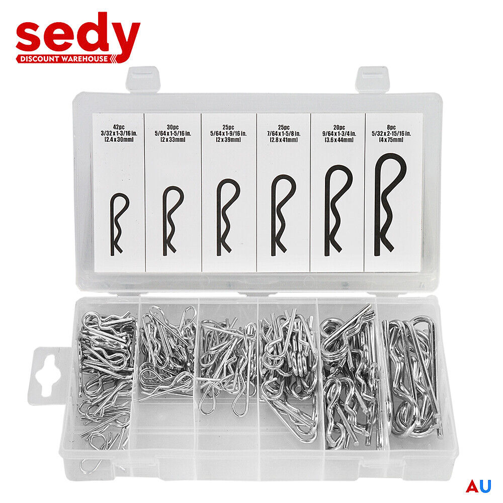 150Pcs Cotter Pin Assortment Set Grab Split Fixings Securing Lock Pins