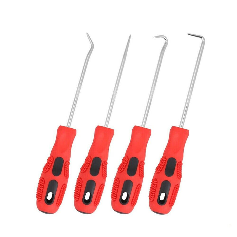 4Pc Pick Hook Set O Ring Oil Seal Remover Non-Slip Rubber Handle Red Local Stock Kings Warehouse Australia