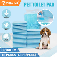 VaKa Pet Training Pad 400 Puppy Pads Toilet Pee Indoor Absorbent 60x60cm Dog