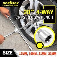 20  Wheel Brace Spanner 4-way Cross Wrench Car Tyre Nut 17 19 21 23mm Socket