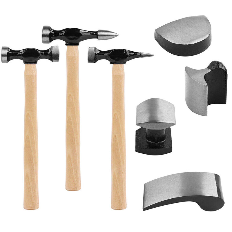 7 Piece Car Dent Auto Body Panel Repair Tool Kit Wooden Handles Beating Hammers Kings Warehouse Australia