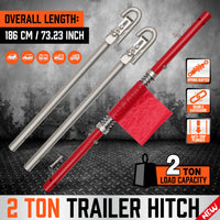 3Pcs 2 Ton Trailer Hitch 186cm Heavy Duty Tow Bar 4wd Trailer Spring Buffer Au