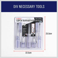 12Pc Screwdriver Set Double Sided Screw Driver Bit Stubby Repair Tool Vanadium