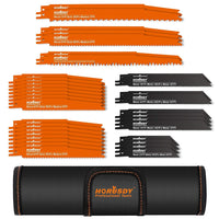 34-Piece Reciprocating Saw Blade Set Wood and Metal Cutting Blades with Storage Pouch