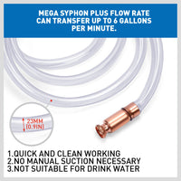 3M Self Priming Siphon Hose Water Jiggler Liquid Transfer Fuel Hose Pump Copper