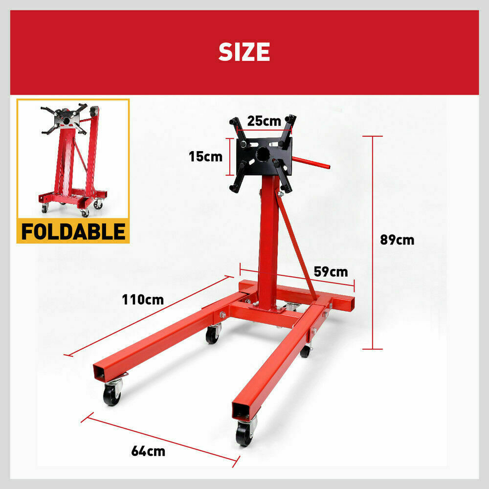 Heavy Duty Engine Stand Workshop Car Auto Folding Crane Hoist 900kg Lo