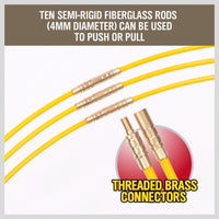 3.3m À# 4mm Fibreglass Electricians Push Pull Rods Cable Cavity Contractors Duct