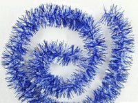 5x 2.5m Christmas Tinsel Xmas Garland Sparkly Snowflake Party Natural Home Décor, Snow Speckles in Blue