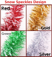 5x 2.5m Christmas Tinsel Xmas Garland Sparkly Snowflake Party Natural Home Décor, Snow Speckles in Gold