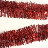 5x 2.5m Christmas Tinsel Xmas Garland Sparkly Snowflake Party Natural Home Décor, Traditional Red